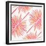 Pink FanPalm Pattern-Cat Coquillette-Framed Giclee Print