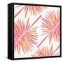 Pink FanPalm Pattern-Cat Coquillette-Framed Stretched Canvas