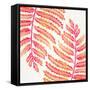 Pink Fern Leaf Pattern-Cat Coquillette-Framed Stretched Canvas