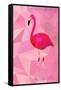 Pink Flamingo Bird Triangle Vector Poster-Moetz-Framed Stretched Canvas