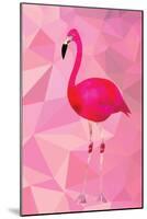 Pink Flamingo Bird Triangle Vector Poster-Moetz-Mounted Art Print