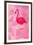 Pink Flamingo Bird Triangle Vector Poster-Moetz-Framed Art Print