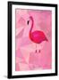 Pink Flamingo Bird Triangle Vector Poster-Moetz-Framed Art Print