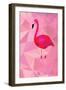 Pink Flamingo Bird Triangle Vector Poster-Moetz-Framed Art Print