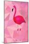 Pink Flamingo Bird Triangle Vector Poster-Moetz-Mounted Art Print