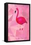 Pink Flamingo Bird Triangle Vector Poster-Moetz-Framed Stretched Canvas