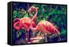 Pink Flamingo Close-Up in Singapore Zoo-Volodymyr Goinyk-Framed Stretched Canvas