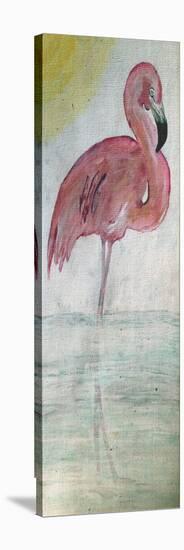 Pink Flamingo Tall-Karen Williams-Stretched Canvas