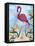 Pink Flamingo with Birds of Paradise flowers-Bee Sturgis-Framed Stretched Canvas