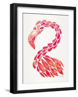 Pink Flamingo-Cat Coquillette-Framed Art Print