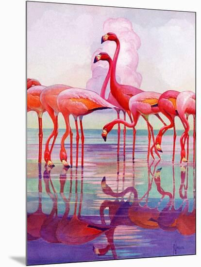 "Pink Flamingos,"January 29, 1938-Francis Lee Jaques-Mounted Giclee Print