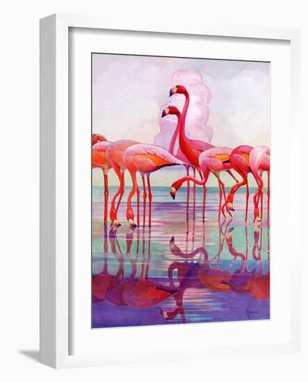 "Pink Flamingos,"January 29, 1938-Francis Lee Jaques-Framed Premium Giclee Print