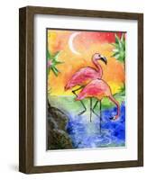 Pink Flamingos-sylvia pimental-Framed Art Print