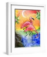 Pink Flamingos-sylvia pimental-Framed Art Print