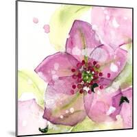 Pink Flower in the Snow-Dawn Derman-Mounted Art Print