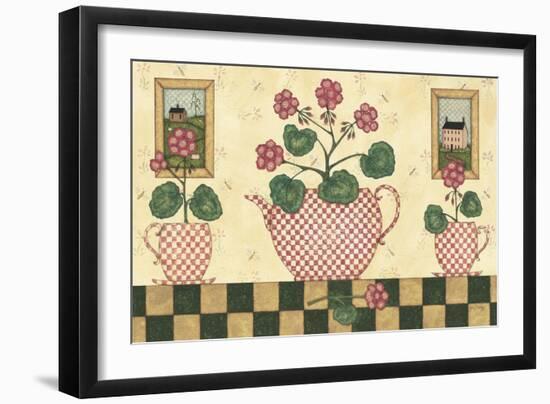 Pink Flower Pots-Robin Betterley-Framed Giclee Print