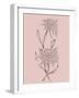 Pink Flower Sketch Illustration II-Jasmine Woods-Framed Art Print