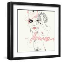 Pink Flower-Manuel Rebollo-Framed Art Print