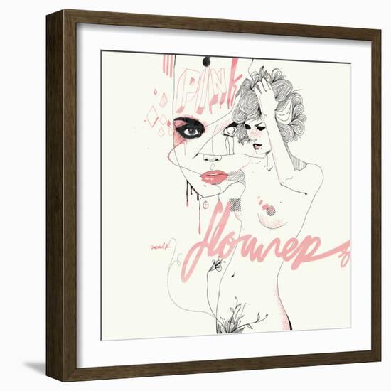 Pink Flower-Manuel Rebollo-Framed Art Print