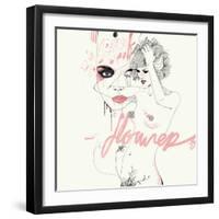 Pink Flower-Manuel Rebollo-Framed Art Print