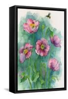 Pink Flowers and a Bee-ZPR Int’L-Framed Stretched Canvas