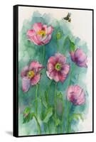 Pink Flowers and a Bee-ZPR Int’L-Framed Stretched Canvas