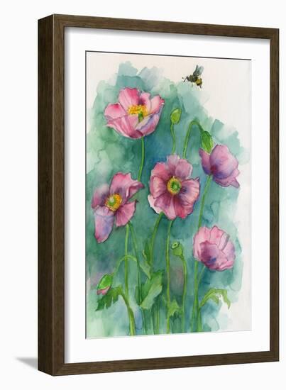 Pink Flowers and a Bee-ZPR Int’L-Framed Giclee Print