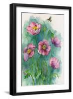 Pink Flowers and a Bee-ZPR Int’L-Framed Giclee Print