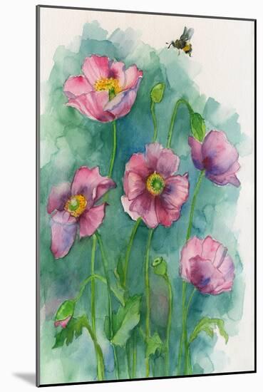 Pink Flowers and a Bee-ZPR Int’L-Mounted Giclee Print