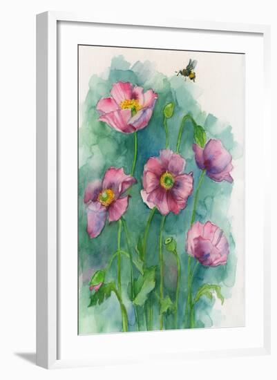 Pink Flowers and a Bee-ZPR Int’L-Framed Giclee Print