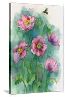 Pink Flowers and a Bee-ZPR Int’L-Stretched Canvas