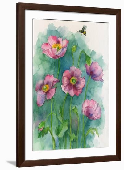 Pink Flowers and a Bee-ZPR Int’L-Framed Giclee Print