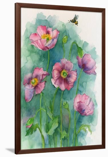 Pink Flowers and a Bee-ZPR Int’L-Framed Giclee Print