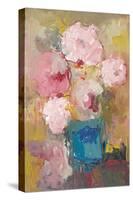 Pink Flowers in a Blue Jug-Lilia Orlova Holmes-Stretched Canvas