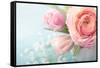 Pink Flowers in a Vase-egal-Framed Stretched Canvas