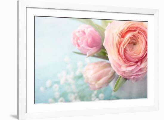 Pink Flowers in a Vase-egal-Framed Photographic Print