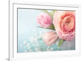 Pink Flowers in a Vase-egal-Framed Photographic Print