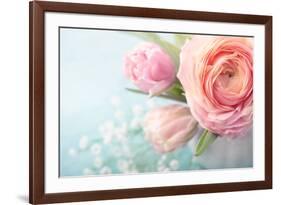 Pink Flowers in a Vase-egal-Framed Photographic Print