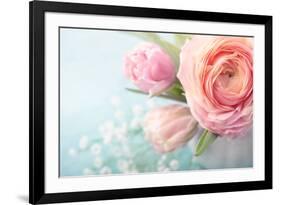 Pink Flowers in a Vase-egal-Framed Photographic Print