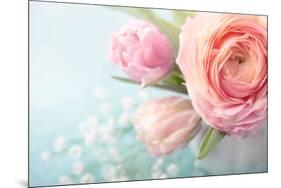 Pink Flowers in a Vase-egal-Mounted Photographic Print