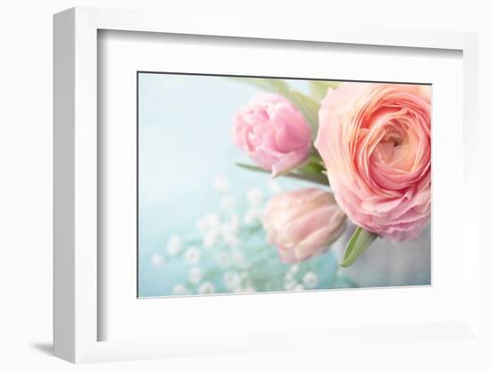 Pink Flowers in a Vase-egal-Framed Photographic Print