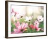 Pink Flowers in Meadow-null-Framed Photographic Print