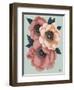 Pink Flowers on Mint I-Vivien Rhyan-Framed Art Print