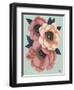 Pink Flowers on Mint I-Vivien Rhyan-Framed Art Print