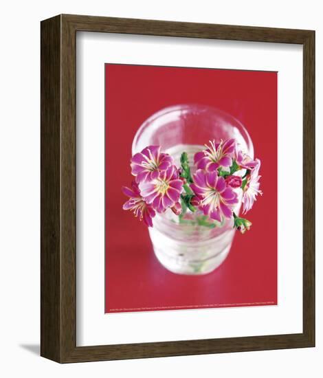 Pink Flowers On Red-Amelie Vuillon-Framed Art Print