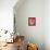 Pink Flowers On Red-Amelie Vuillon-Mounted Art Print displayed on a wall