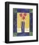 Pink Flowers on Yellow-James Hussey-Framed Art Print