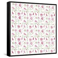 Pink Flowers Pattern-Wendy Edelson-Framed Stretched Canvas