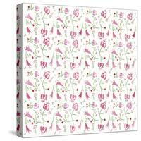 Pink Flowers Pattern-Wendy Edelson-Stretched Canvas