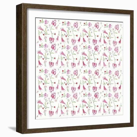 Pink Flowers Pattern-Wendy Edelson-Framed Giclee Print